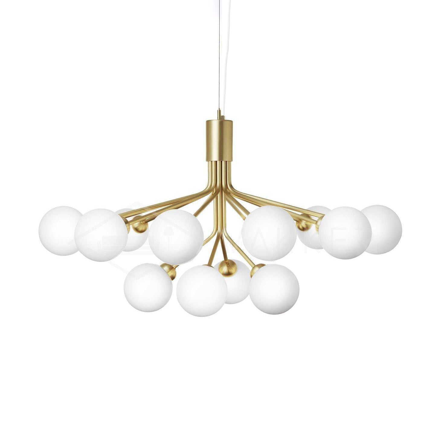 Lustra Pendelleuchte Glaskugel Cluster Messing-Letslighting
