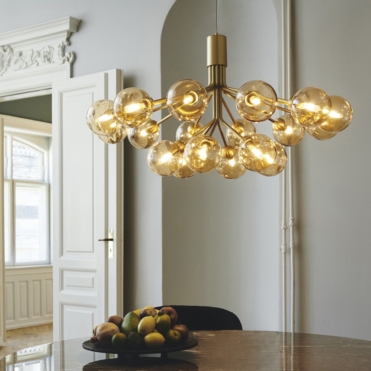 Lustra Pendelleuchte Glaskugel Cluster Messing-Letslighting