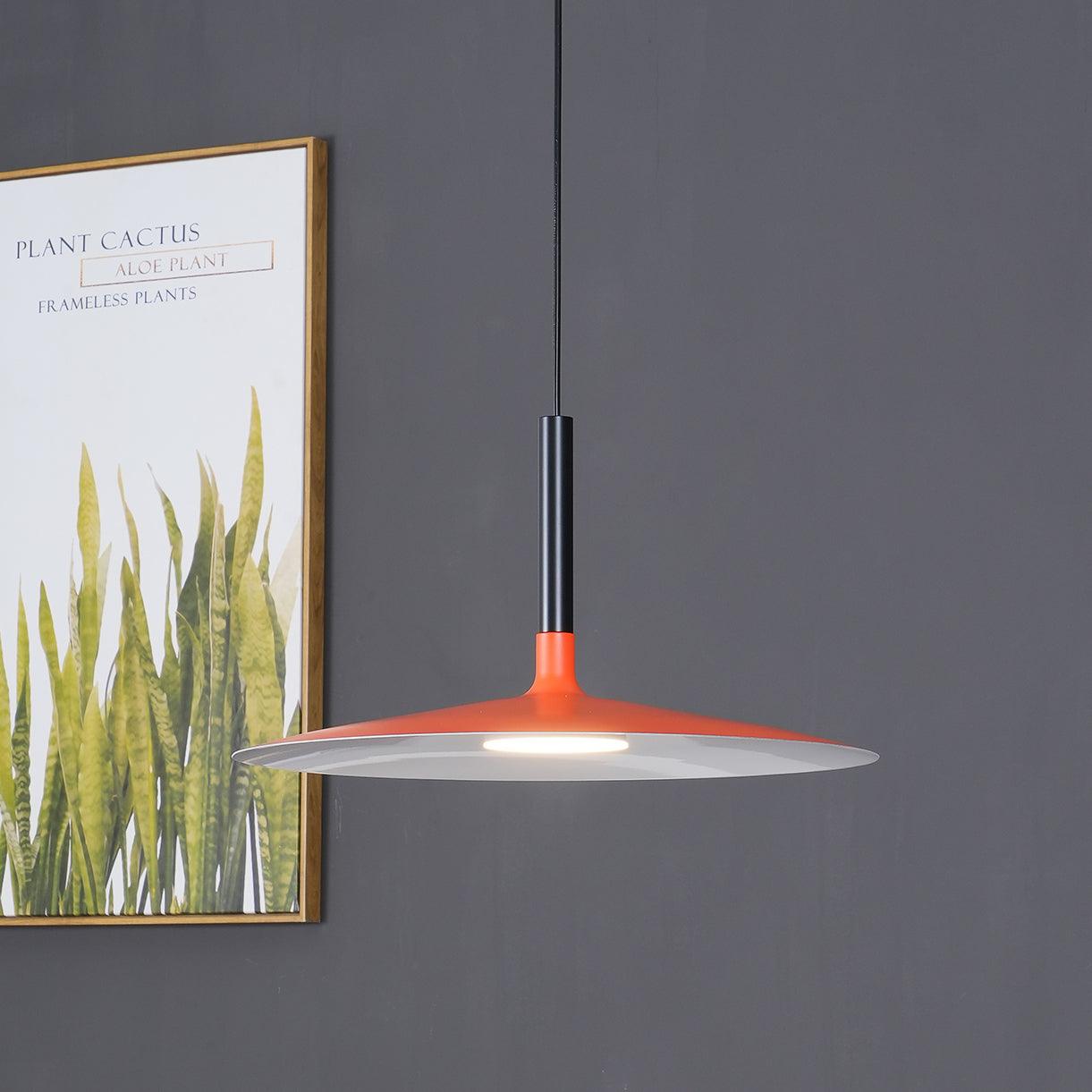 Lustra Pendelleuchte Aluminium Flach Scheibe-Letslighting