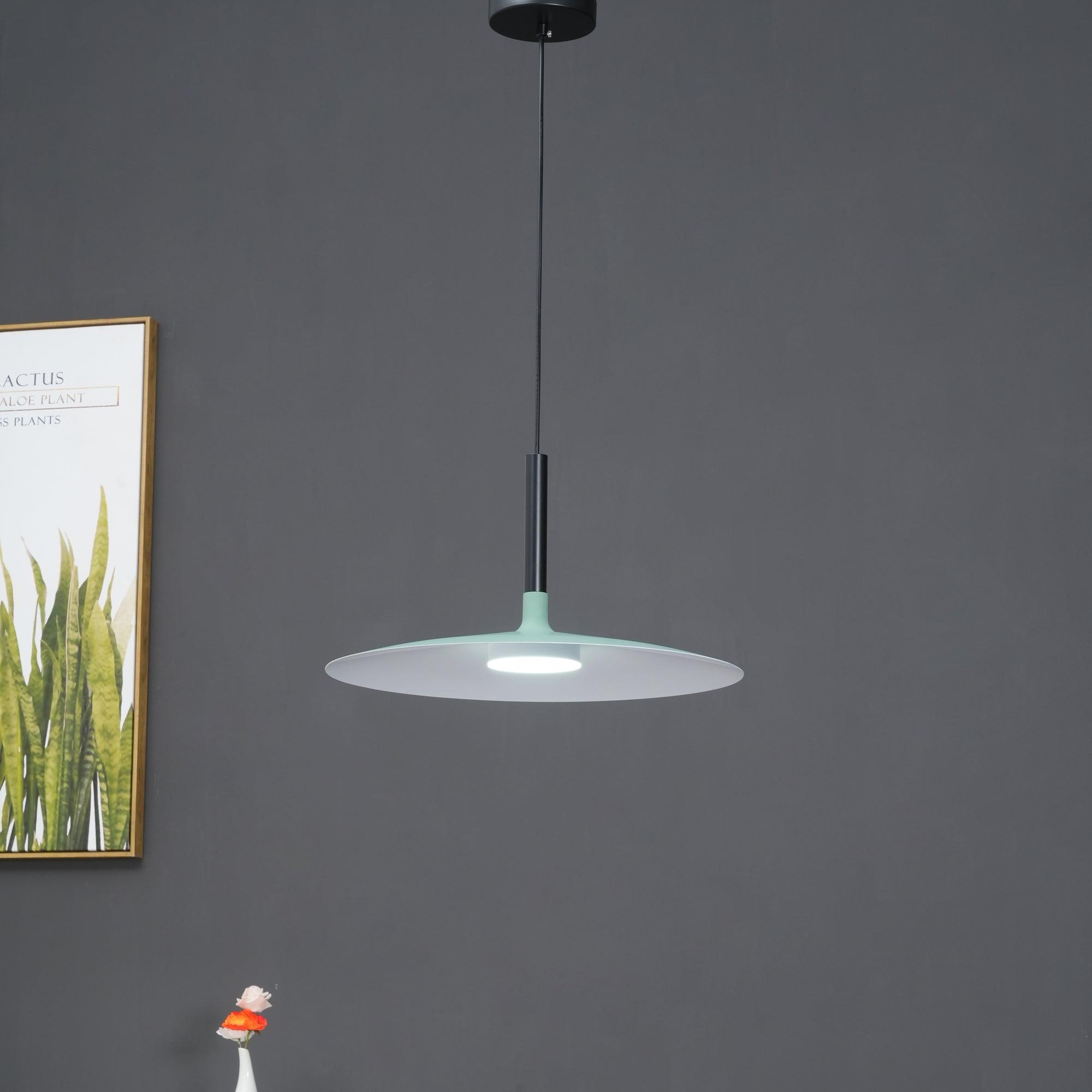 Lustra Pendelleuchte Aluminium Flach Scheibe-Letslighting