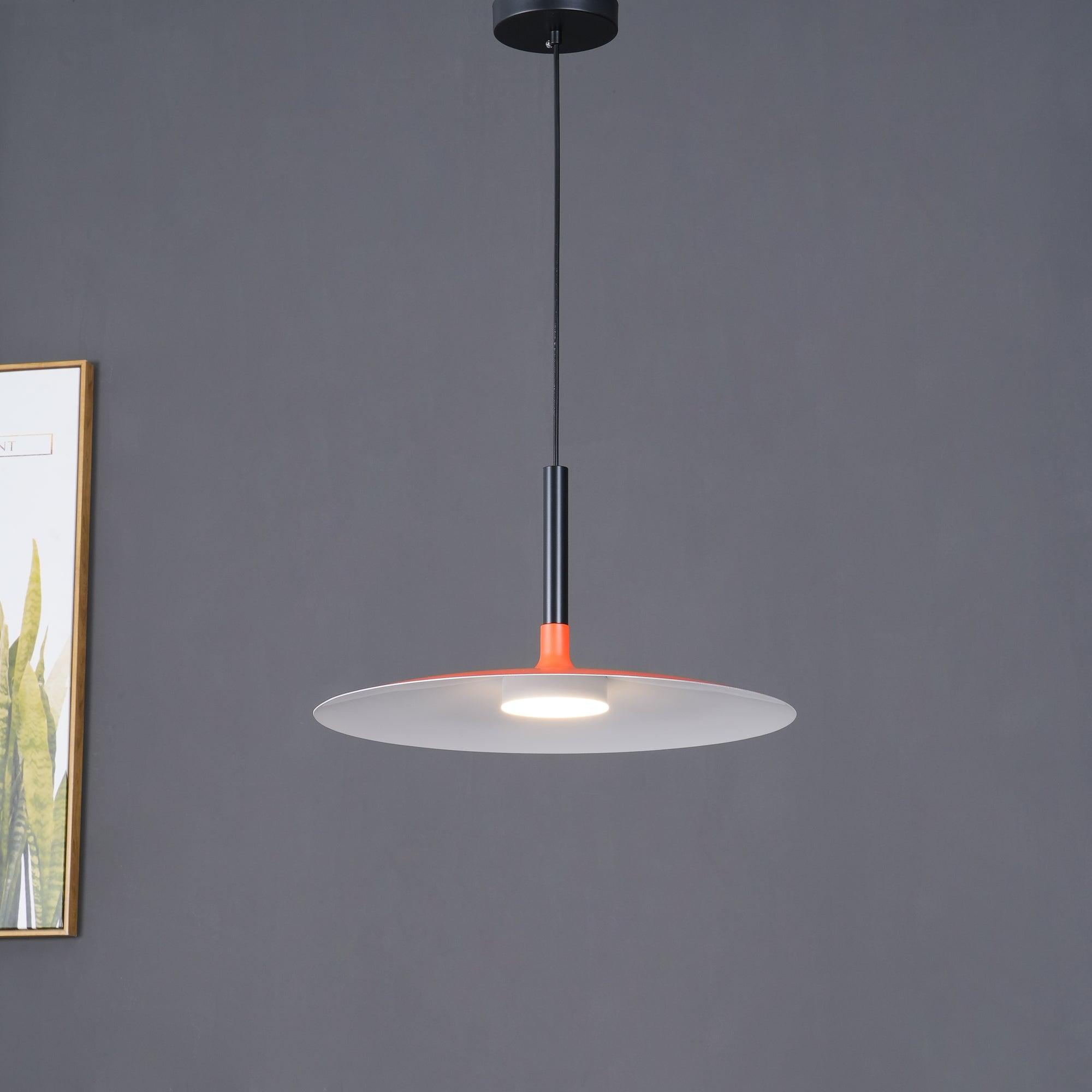 Lustra Pendelleuchte Aluminium Flach Scheibe-Letslighting