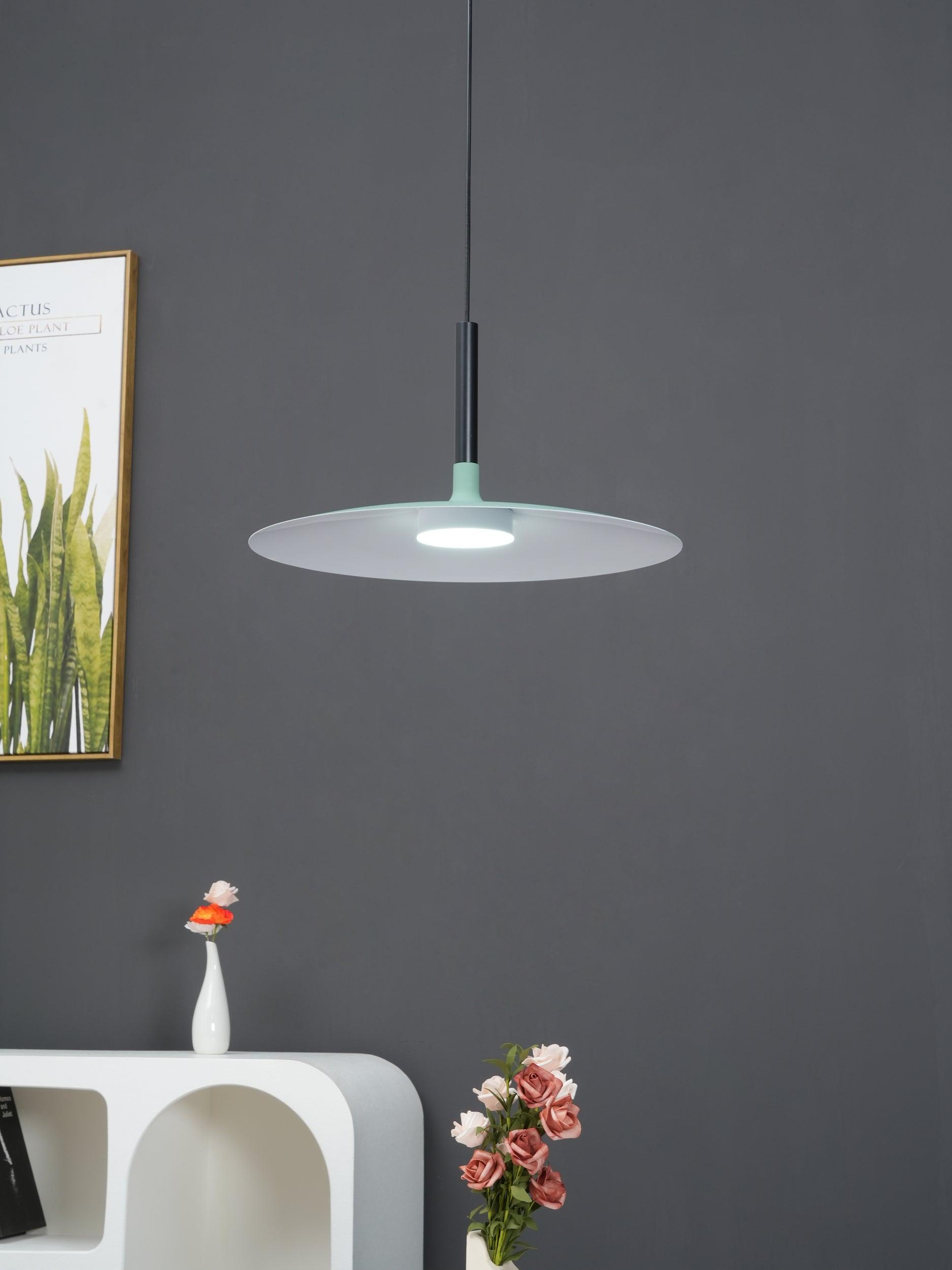 Lustra Pendelleuchte Aluminium Flach Scheibe-Letslighting