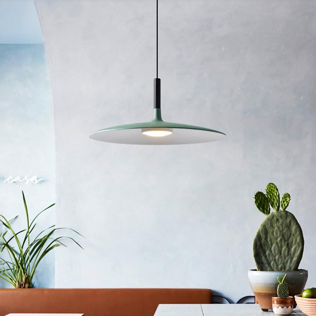 Lustra Pendelleuchte Aluminium Flach Scheibe-Letslighting