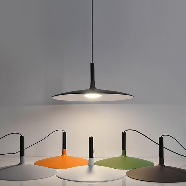 Lustra Pendelleuchte Aluminium Flach Scheibe-Letslighting