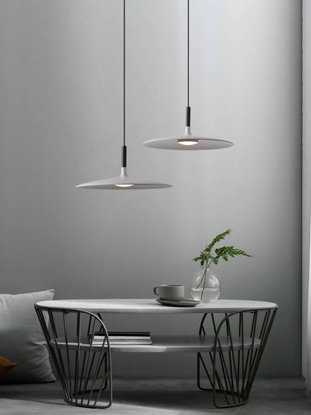 Lustra Pendelleuchte Aluminium Flach Scheibe-Letslighting