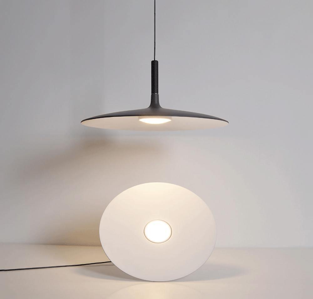 Lustra Pendelleuchte Aluminium Flach Scheibe-Letslighting