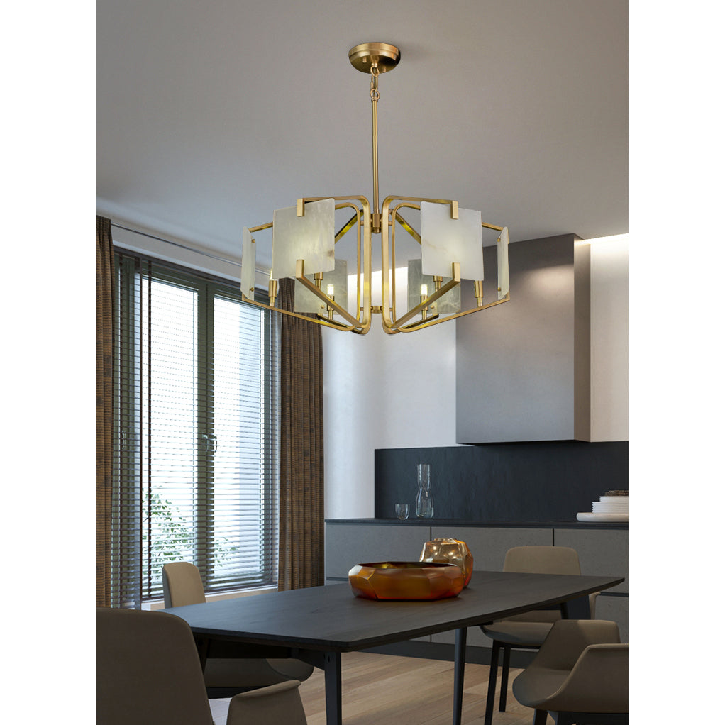 Plotuvys Postmodern Luxury Brass Alabaster Chandelier - Letslighting