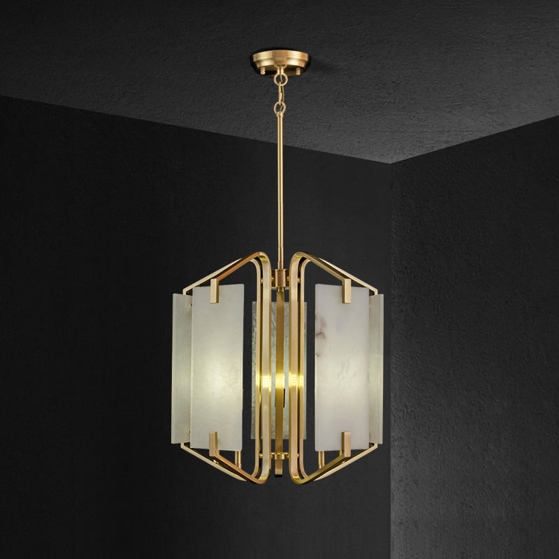 Plotuvys Postmodern Luxury Brass Alabaster Chandelier - Letslighting
