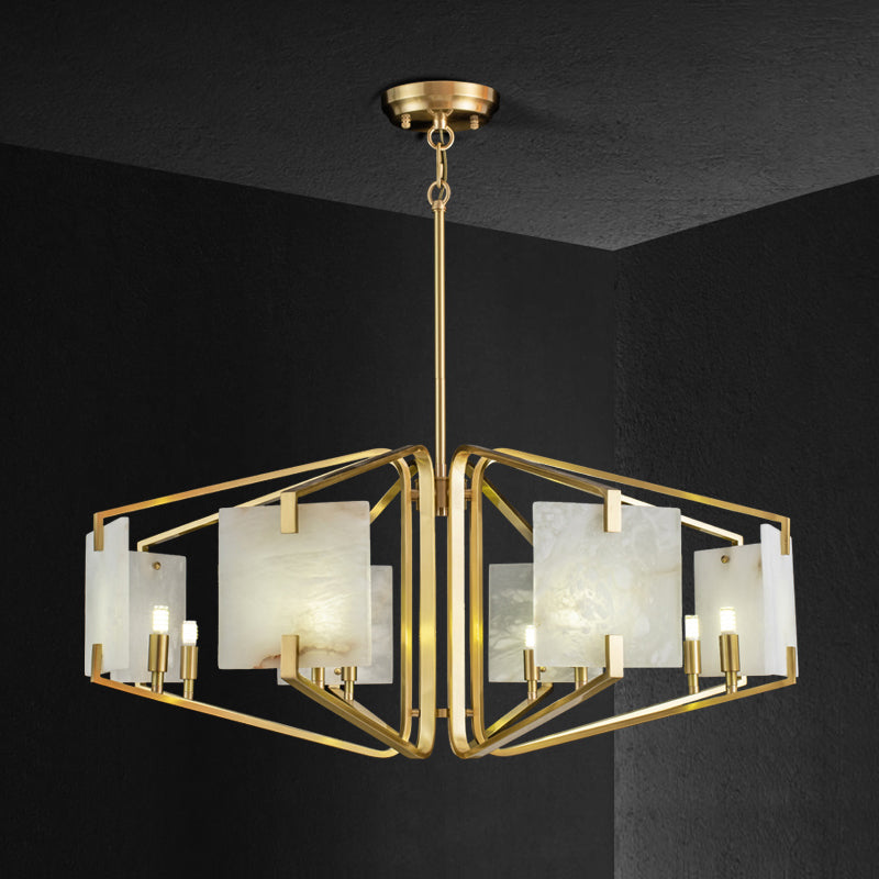 Plotuvys Postmodern Luxury Brass Alabaster Chandelier - Letslighting