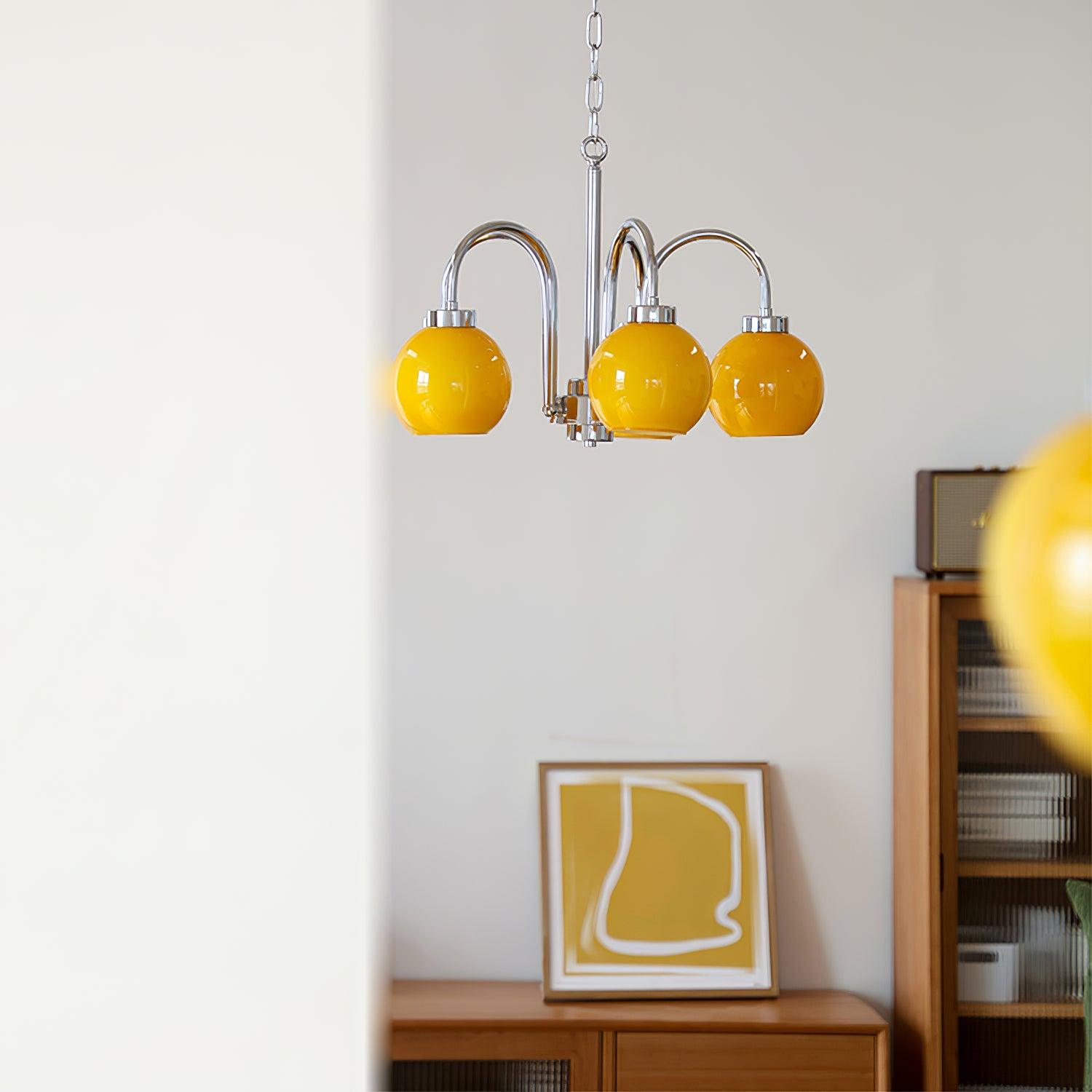 Lustra Kronleuchter Gelbe Glaskugeln-Letslighting