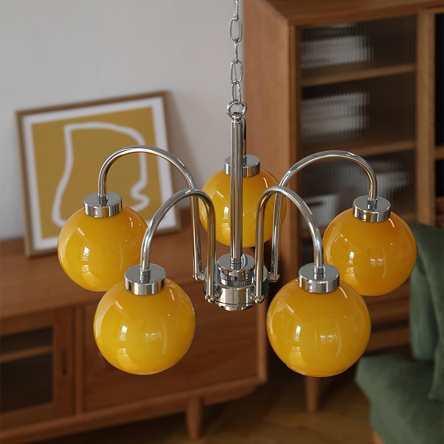Lustra Kronleuchter Gelbe Glaskugeln-Letslighting
