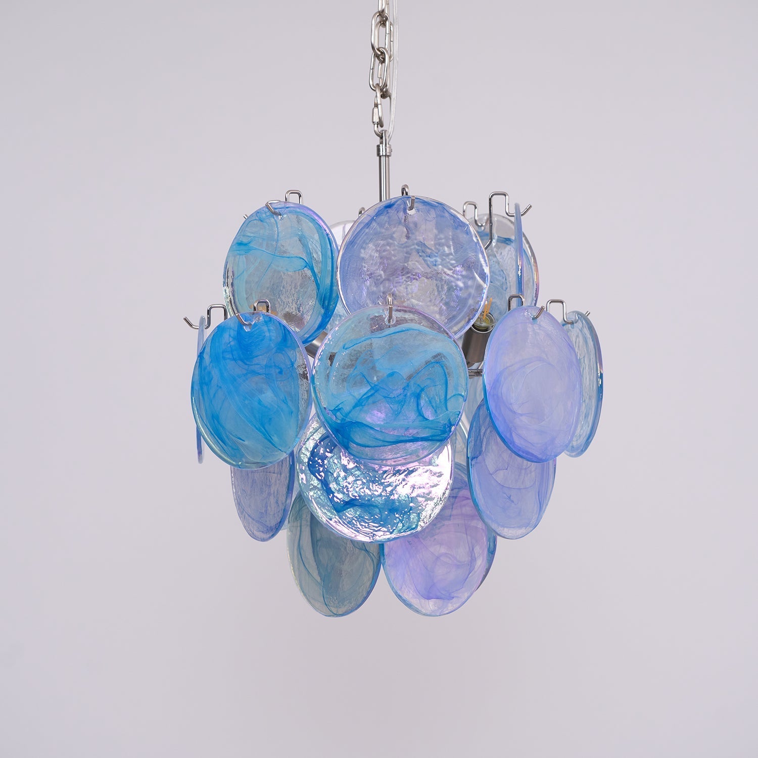 Aurora Kronleuchter Aquamarinblau Muranoglas Scheibe Küstenstil-Letslighting