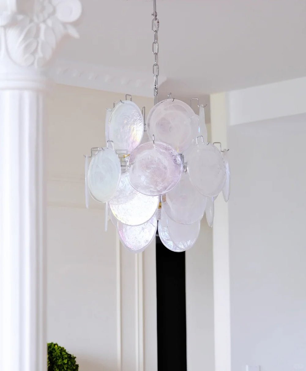 Aurora Chandelier Apricot Murano Glass Disc Layered Artistic - Neutralighting