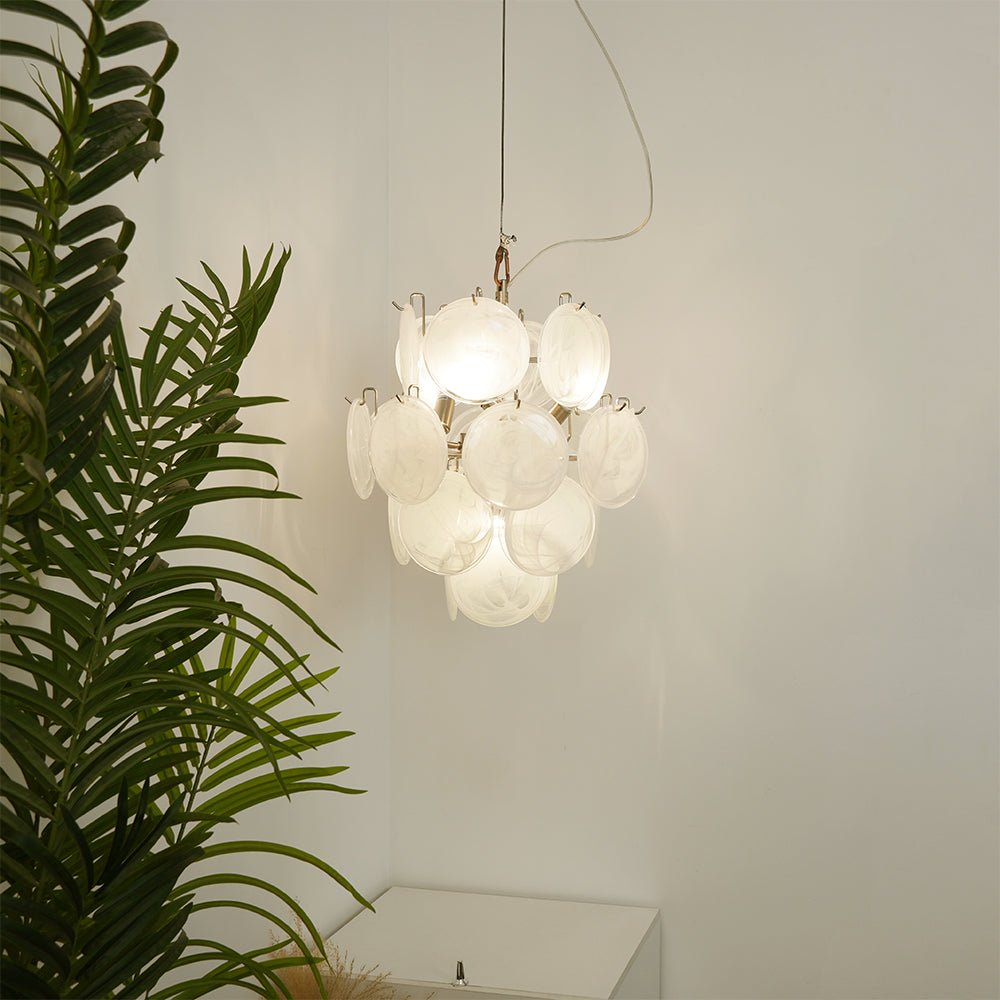 Aurora Chandelier Apricot Murano Glass Disc Layered Artistic - Neutralighting