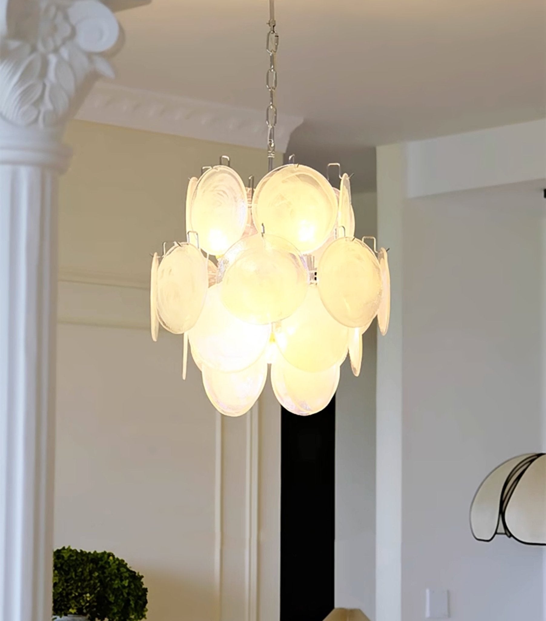 Aurora Chandelier Apricot Murano Glass Disc Layered Artistic - Neutralighting