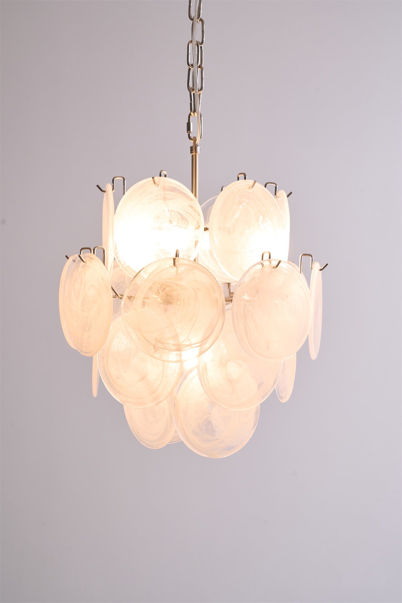 Aurora Chandelier Apricot Murano Glass Disc Layered Artistic - Neutralighting