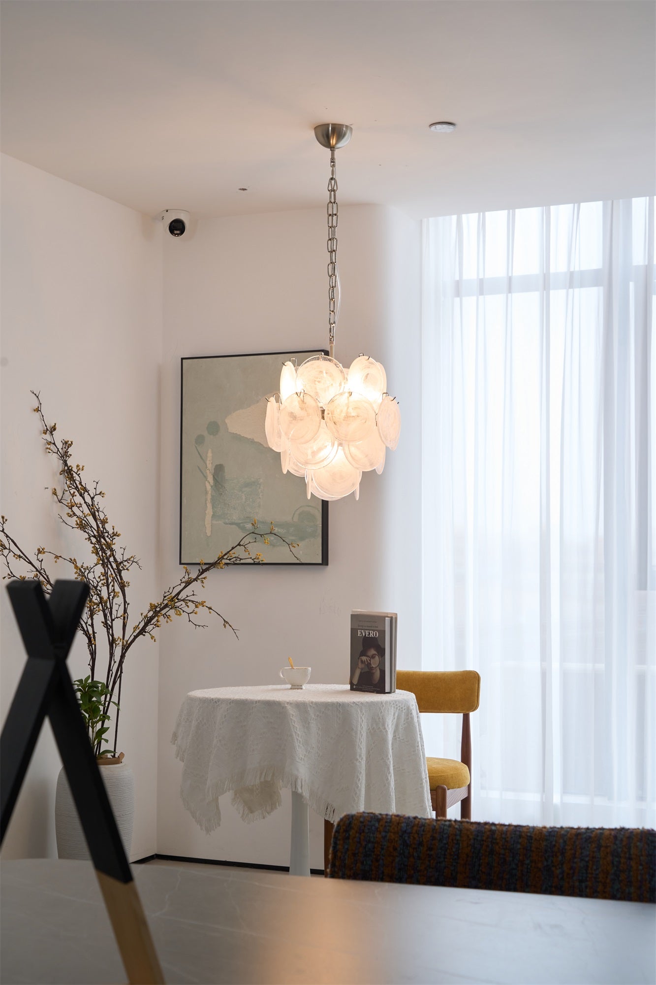 Aurora Chandelier Apricot Murano Glass Disc Layered Artistic - Neutralighting