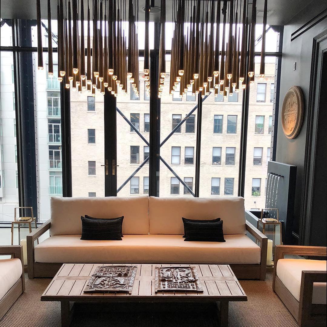 Chandelier with Polished Brass and Crystal Shades Minimalist - Letslighting