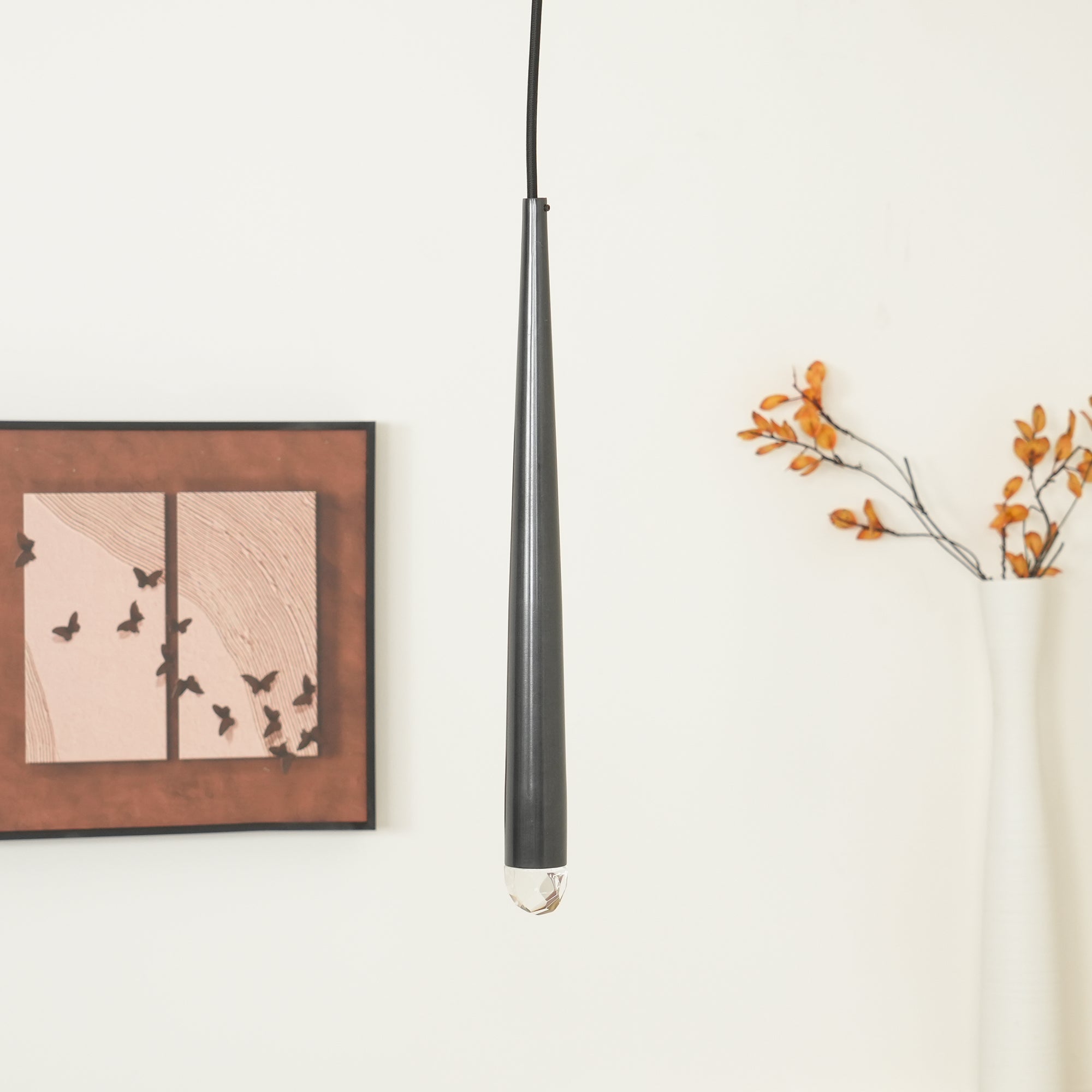 Chandelier Crystal Shade Brass Blackened Silver Luxe Staircase - Letslighting