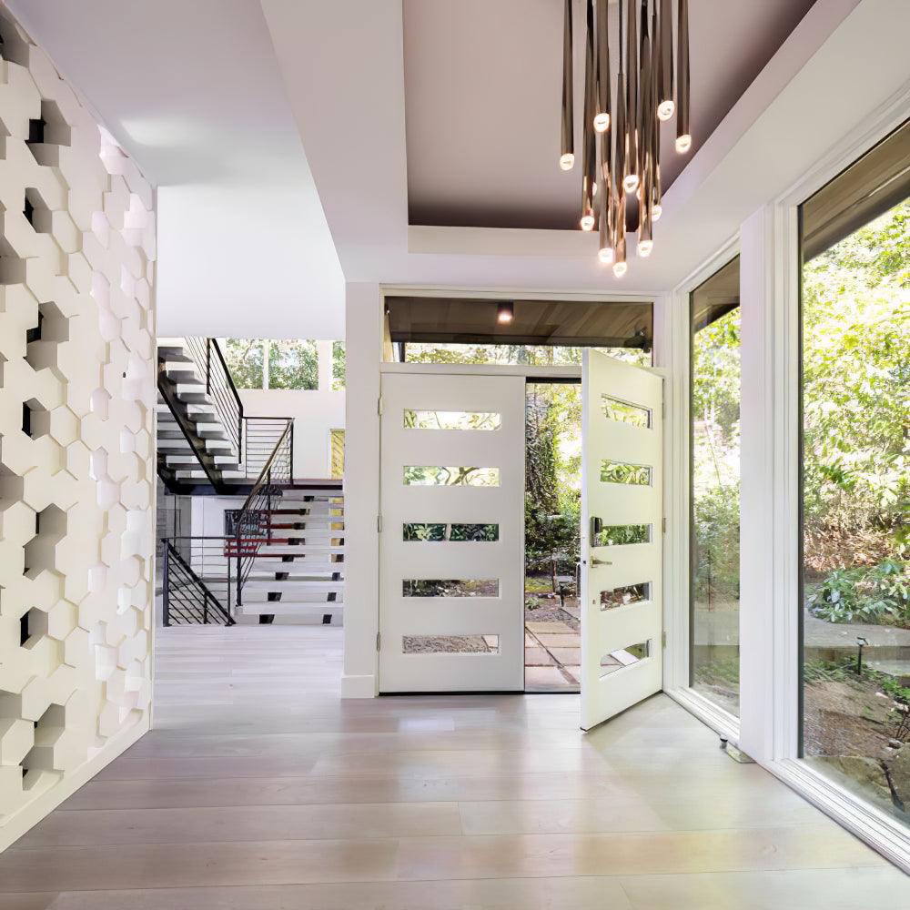 Chandelier Crystal Shade Brass Blackened Silver Luxe Staircase - Letslighting