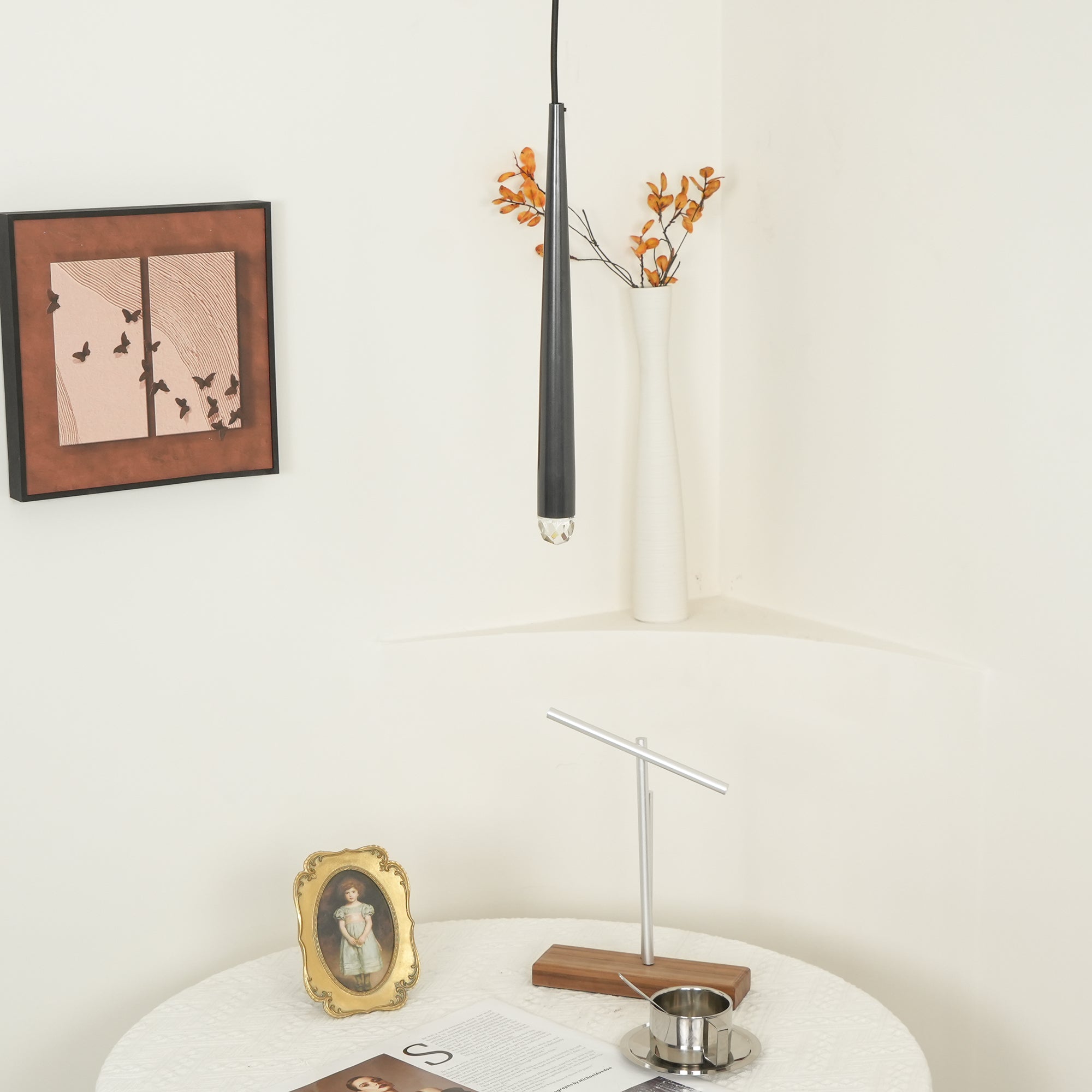 Chandelier Crystal Shade Brass Blackened Silver Luxe Staircase - Letslighting