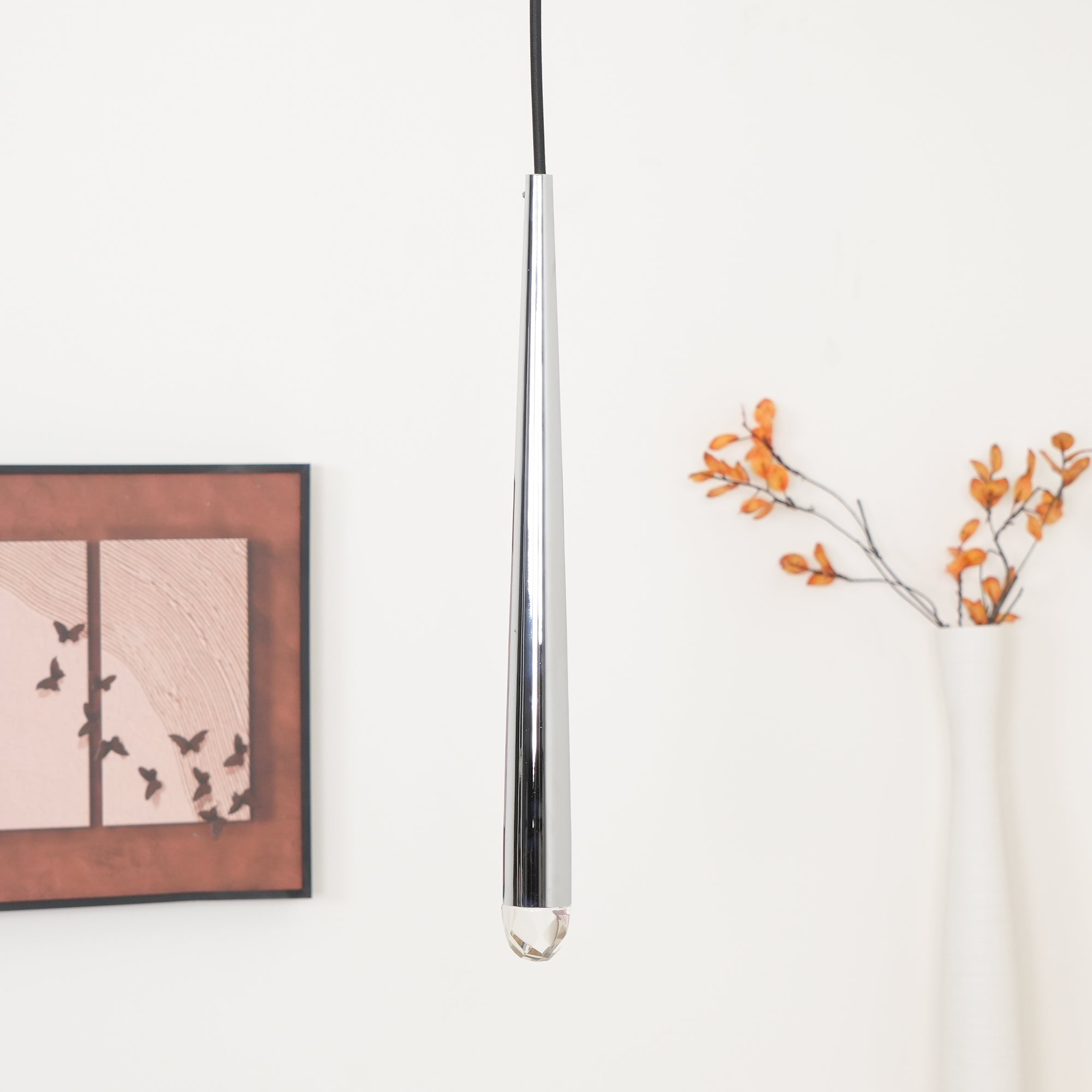 Chandelier Crystal Shade Brass Blackened Silver Luxe Staircase - Letslighting