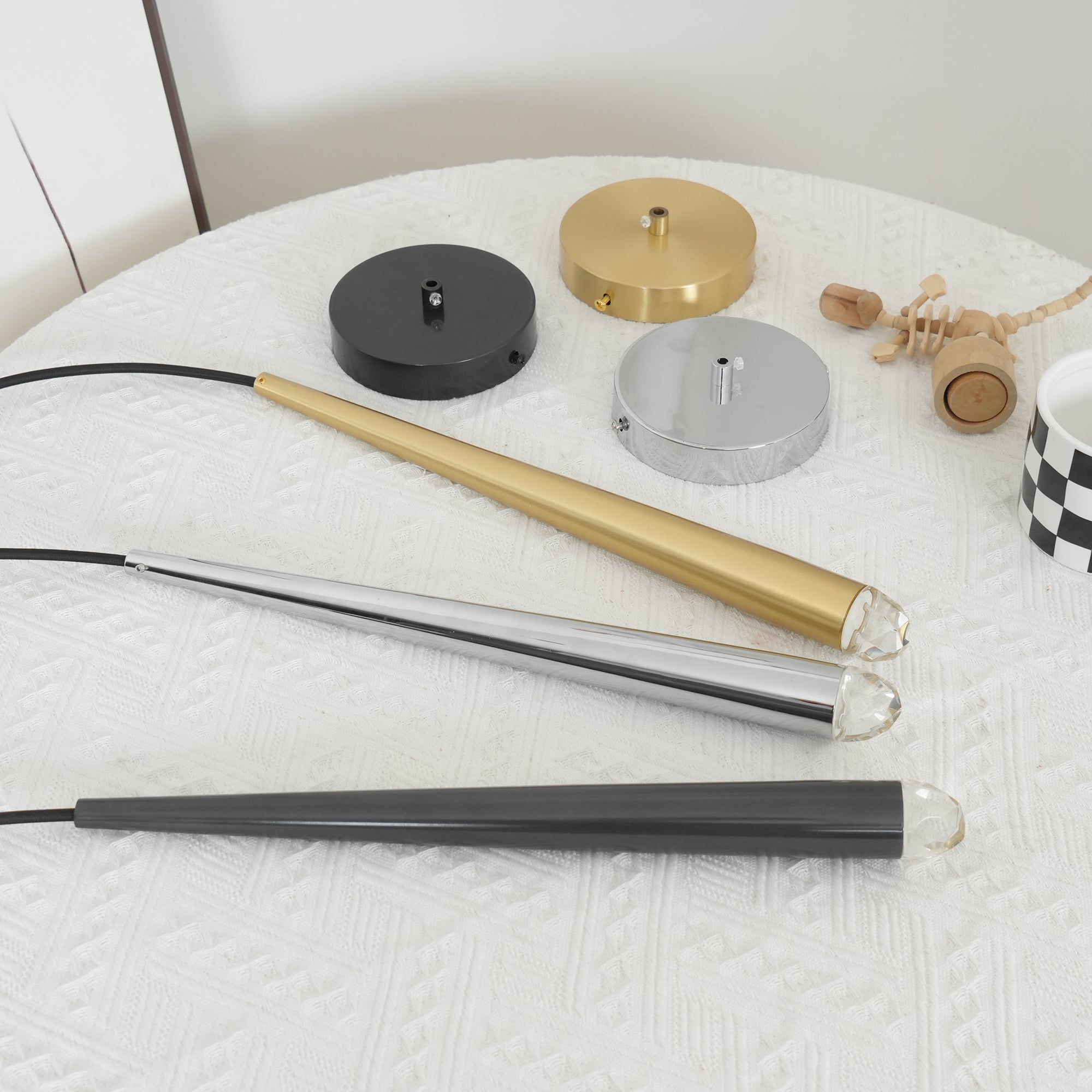 Chandelier Crystal Shade Brass Blackened Silver Luxe Staircase - Letslighting