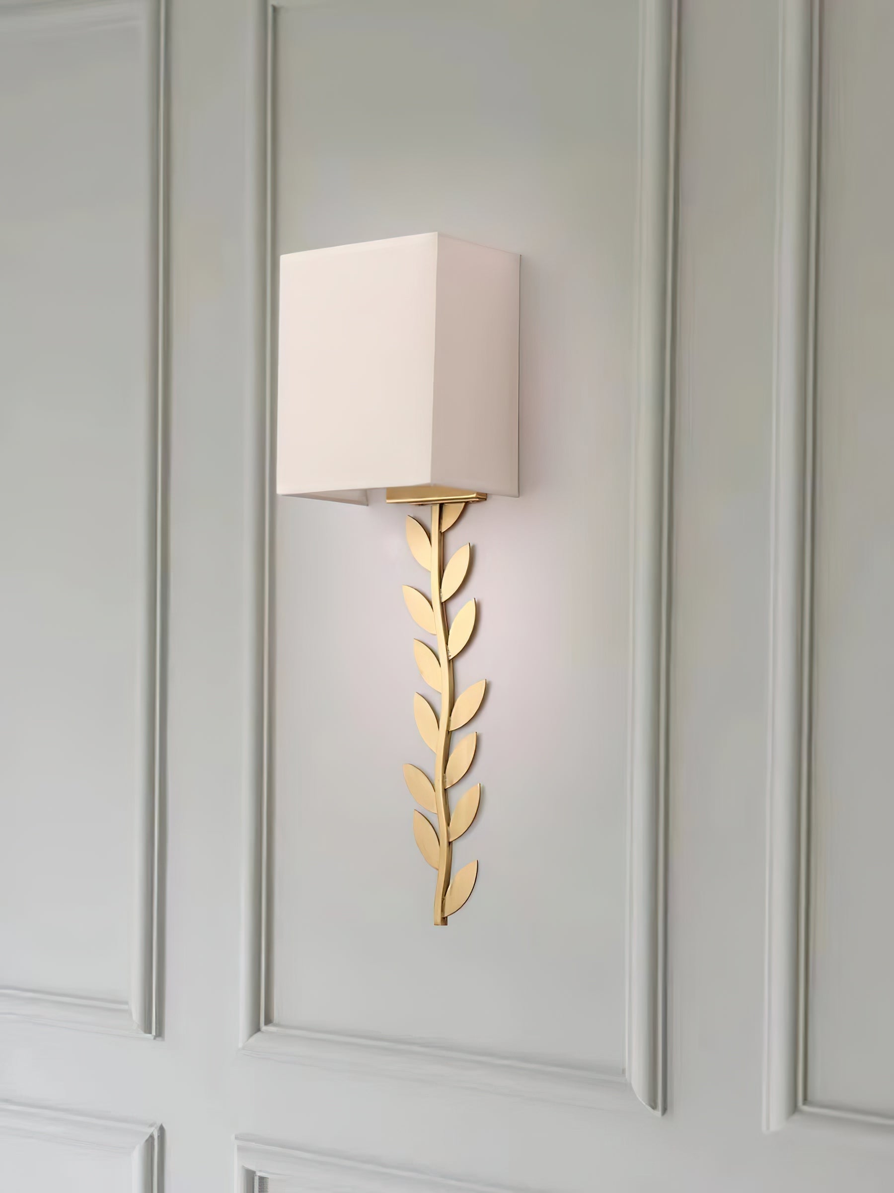 Plotuvyo Grove Messing Stoff Wandleuchte-Letslighting