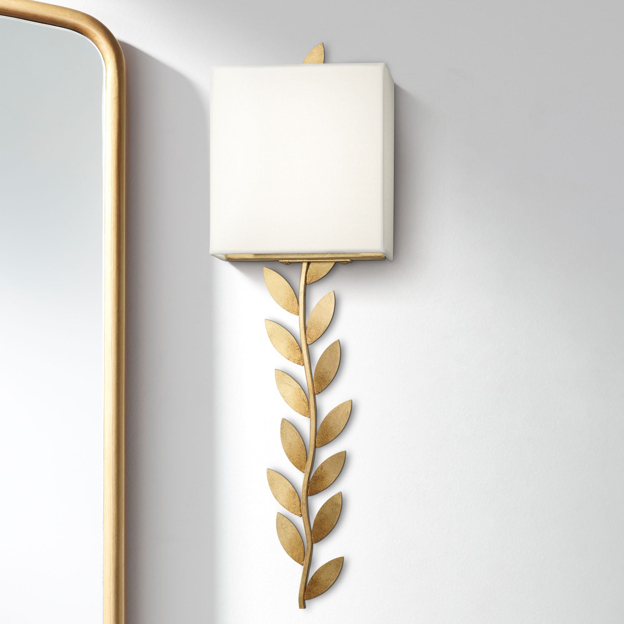 Plotuvyo Grove Messing Stoff Wandleuchte-Letslighting