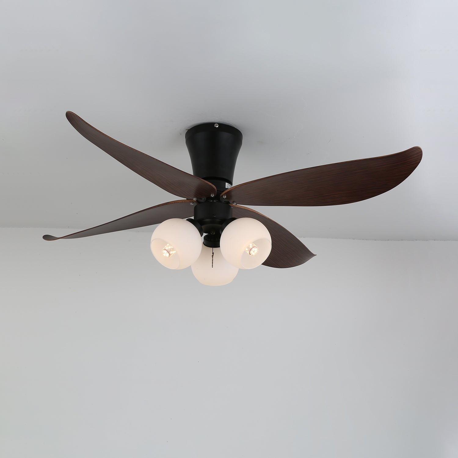 Lunair Vintage Deckenventilatorleuchte aus Holz und Glas