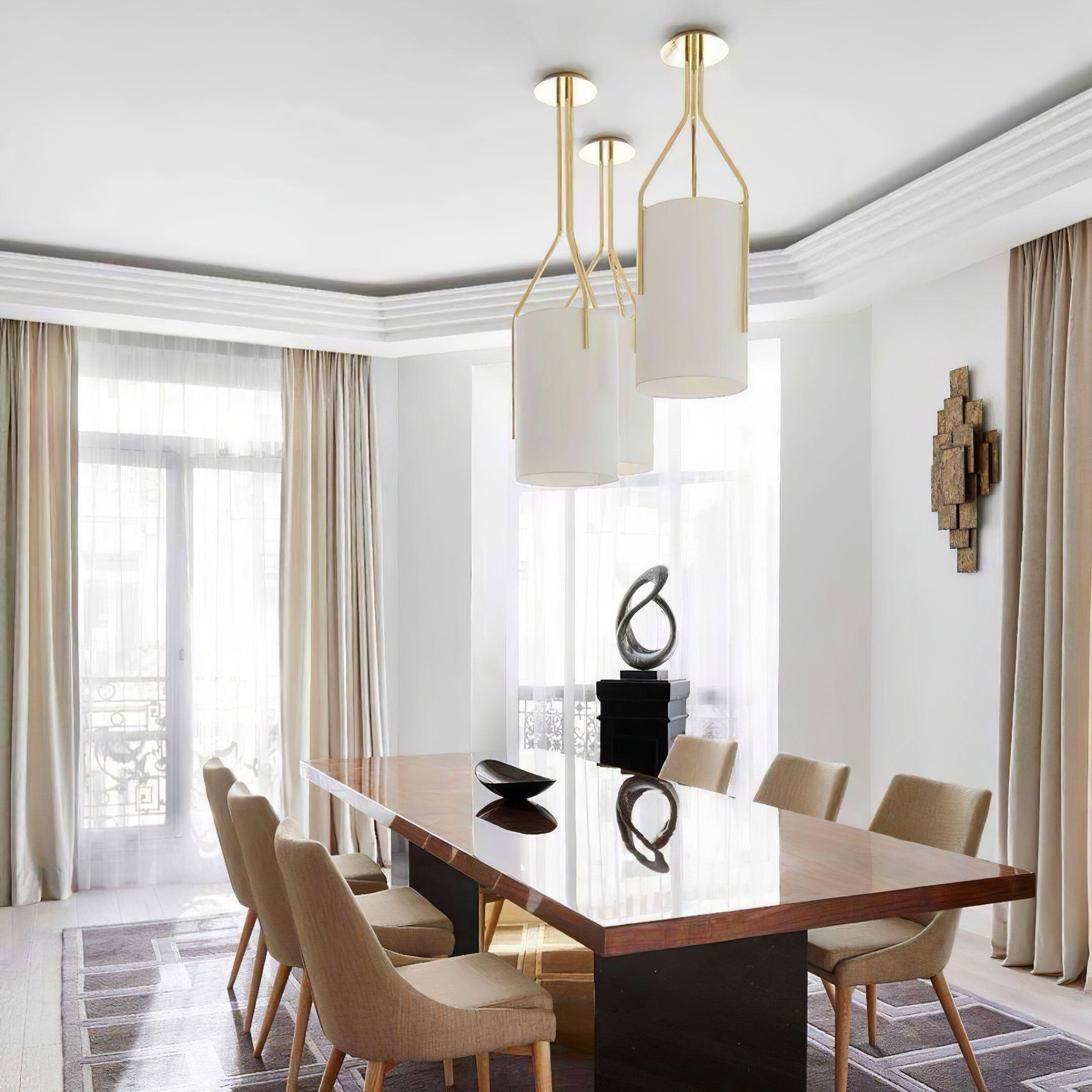 Lustra Kronleuchter LED 3-flammig Messing Modern-Letslighting