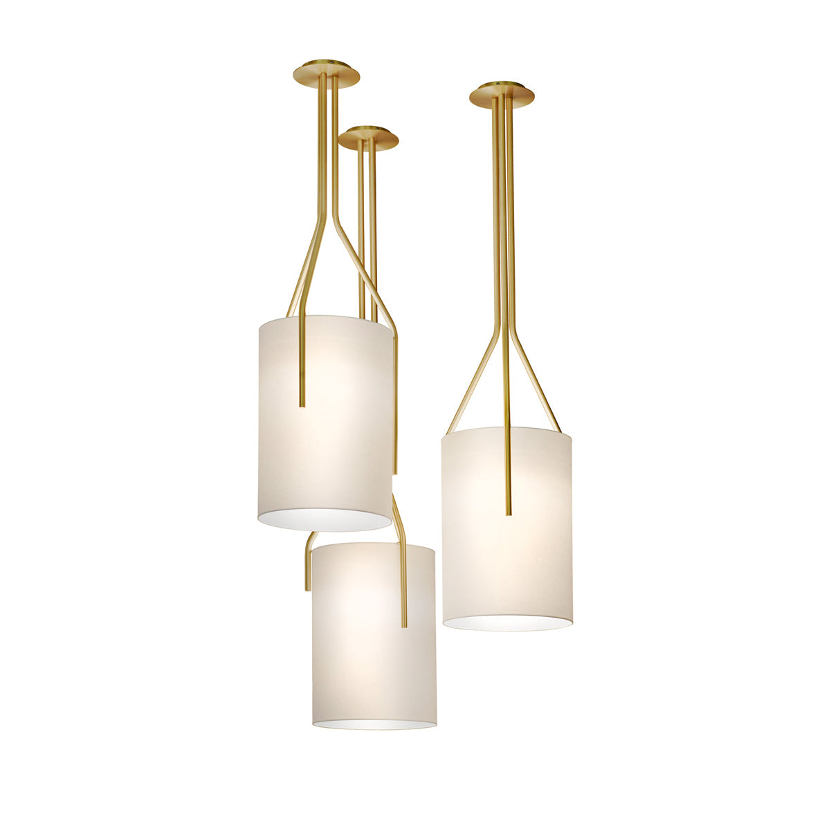 Lustra Kronleuchter LED 3-flammig Messing Modern-Letslighting