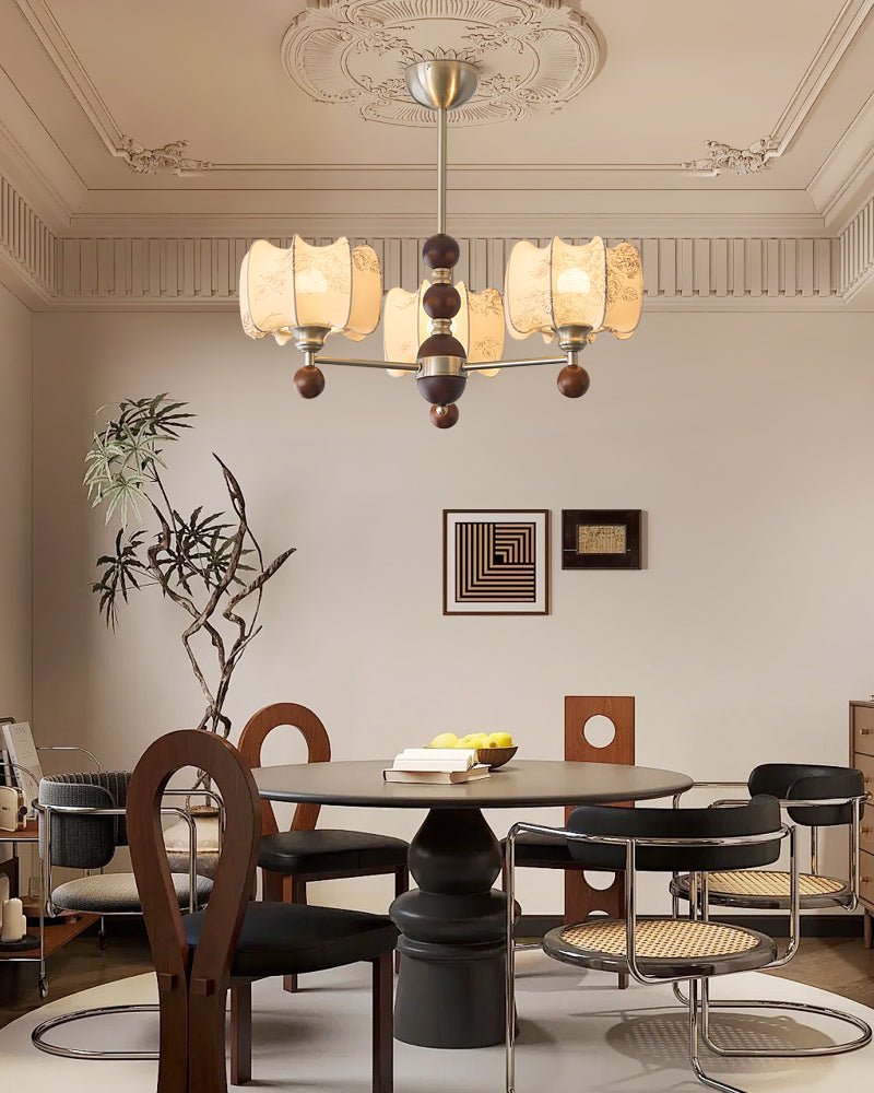 Ephaos Eleganter Vintage-Kronleuchter aus Floralem Holz-Letslighting
