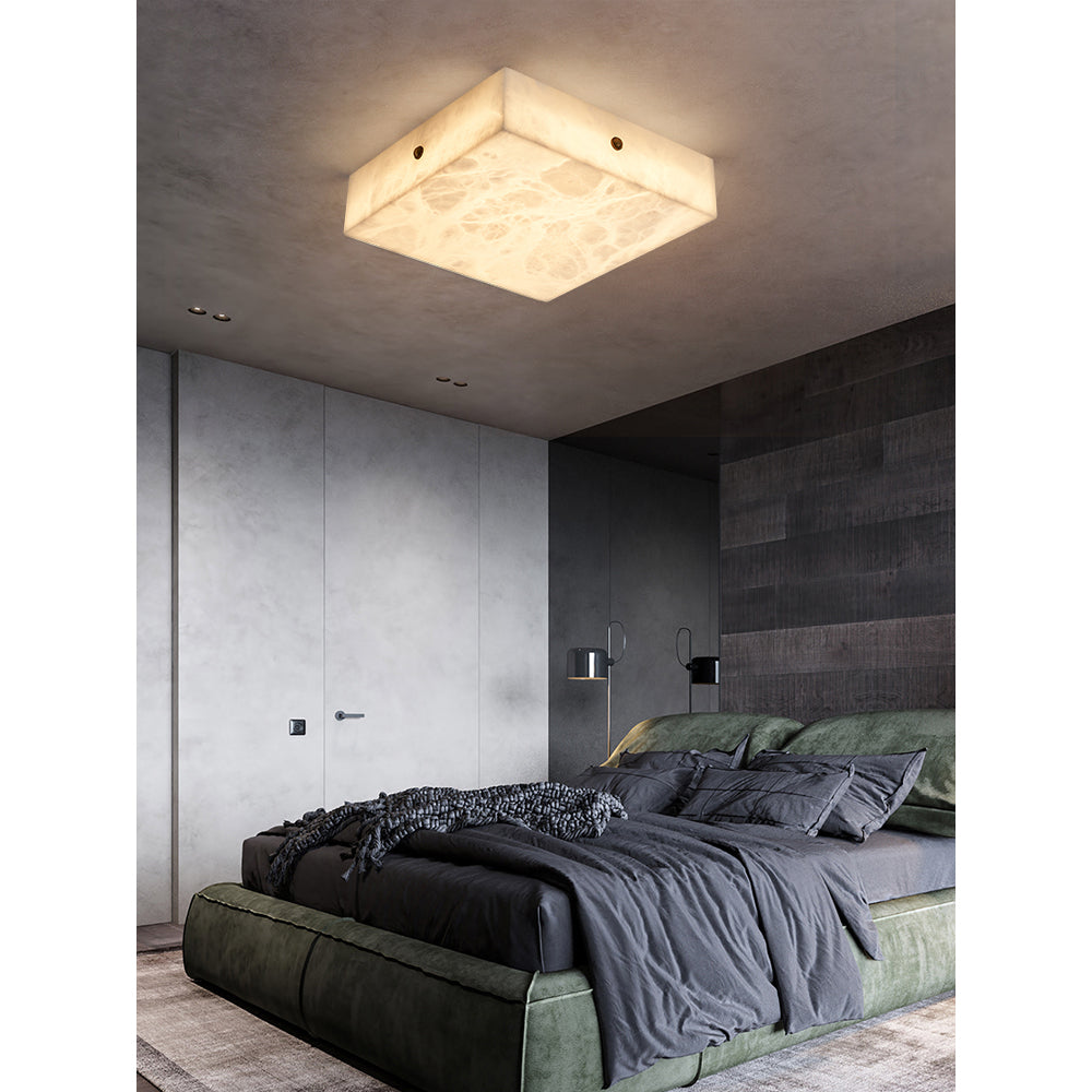 Rauduvys Modern Minimalist Alabaster Flushmount Ceiling Light - Letslighting