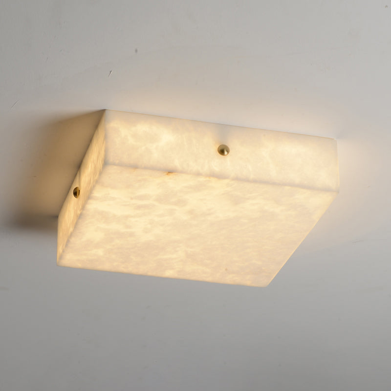 Rauduvys Modern Minimalist Alabaster Flushmount Ceiling Light - Letslighting