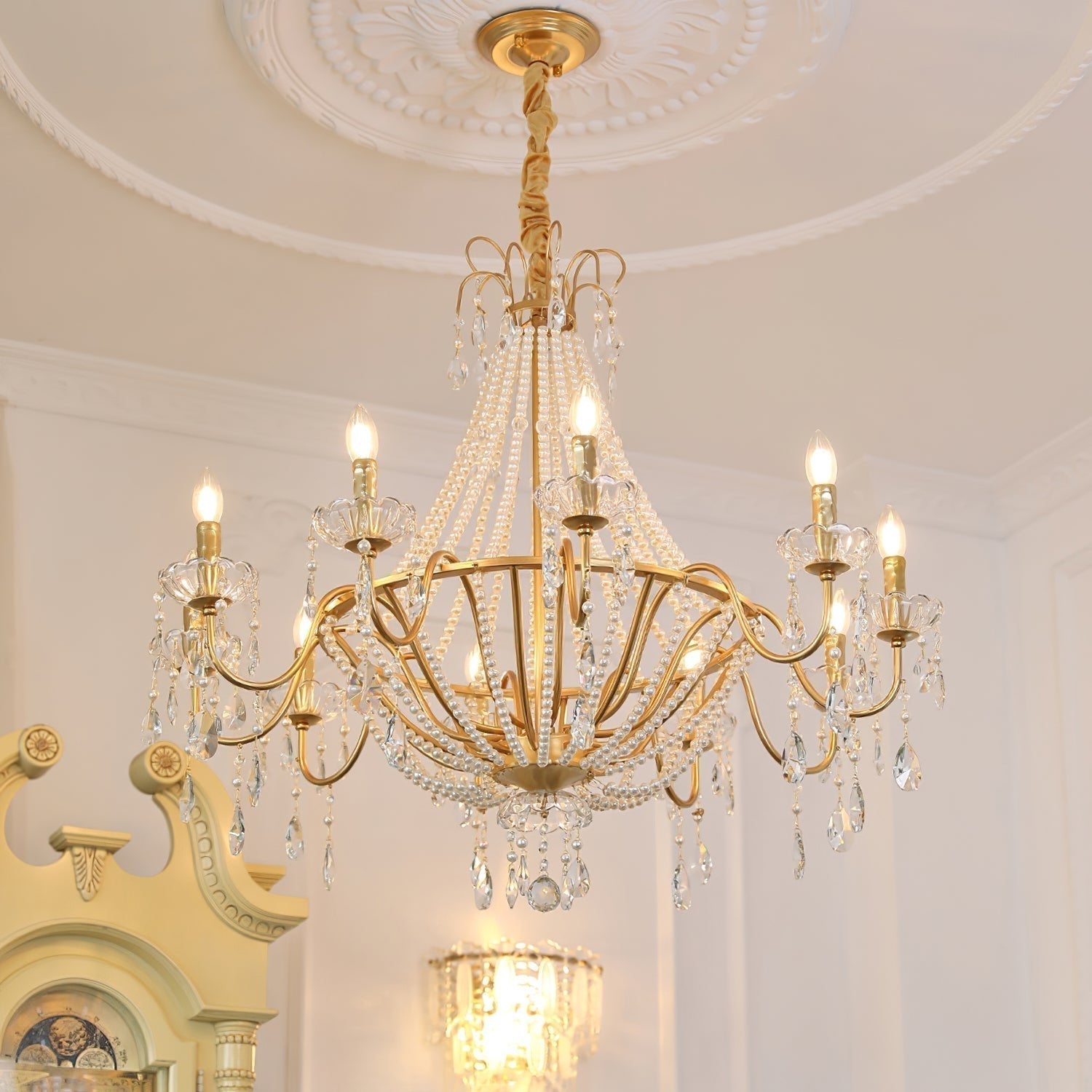 Eurvaros Vintage Kristall-Messing-Kronleuchter-Letslighting