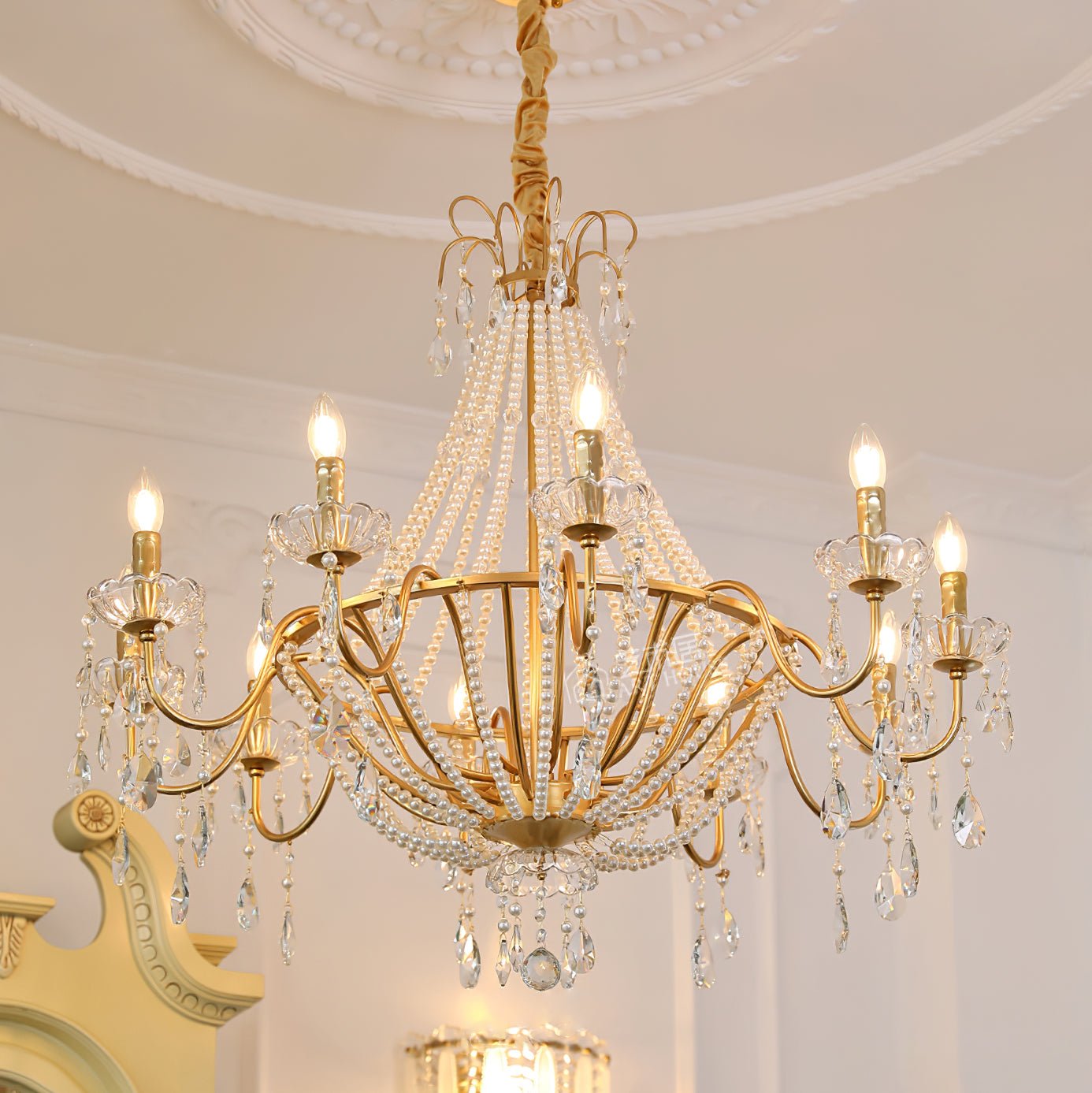 Eurvaros Vintage Kristall-Messing-Kronleuchter-Letslighting