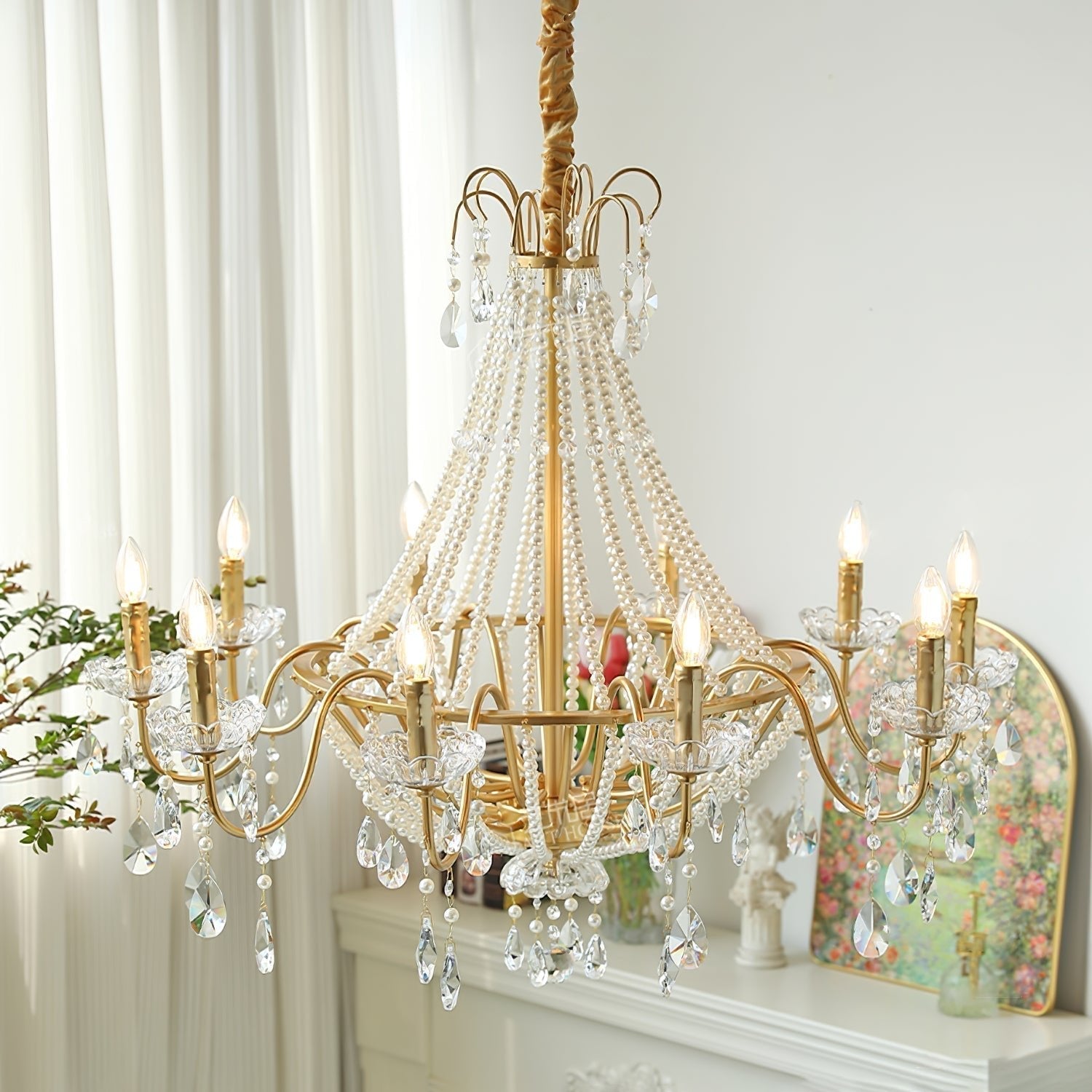 Eurvaros Vintage Kristall-Messing-Kronleuchter-Letslighting