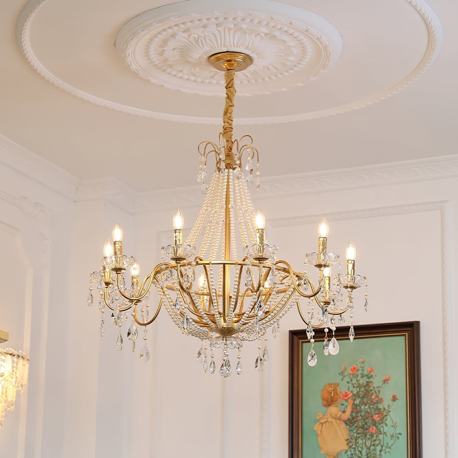 Eurvaros Vintage Kristall-Messing-Kronleuchter-Letslighting