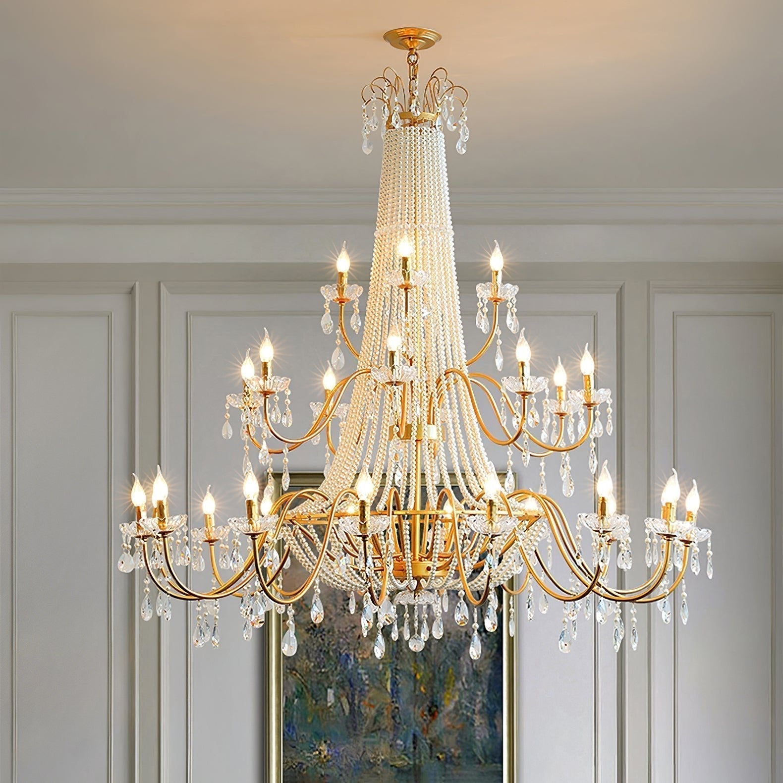 Eurvaros Vintage Kristall-Messing-Kronleuchter-Letslighting