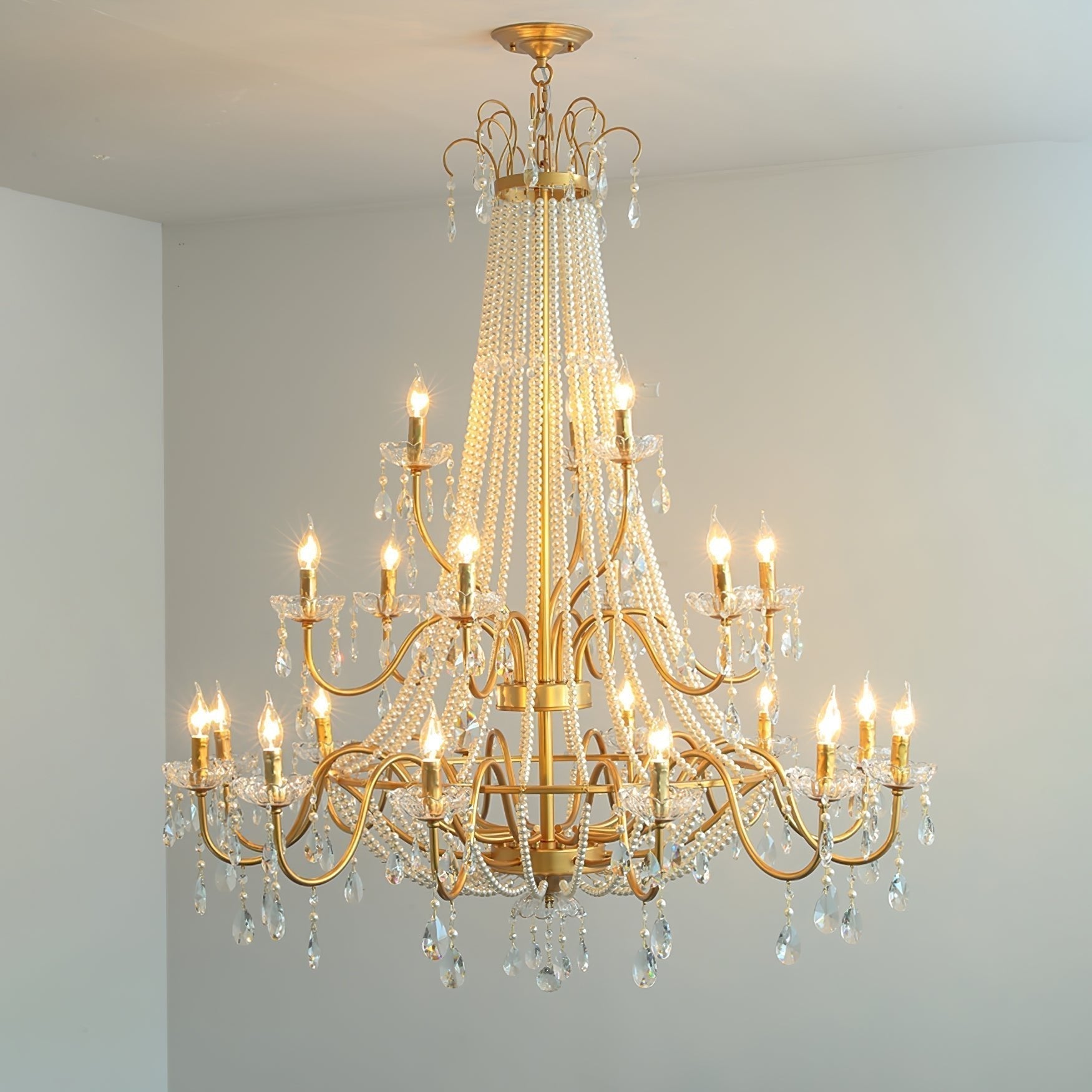 Eurvaros Vintage Kristall-Messing-Kronleuchter-Letslighting
