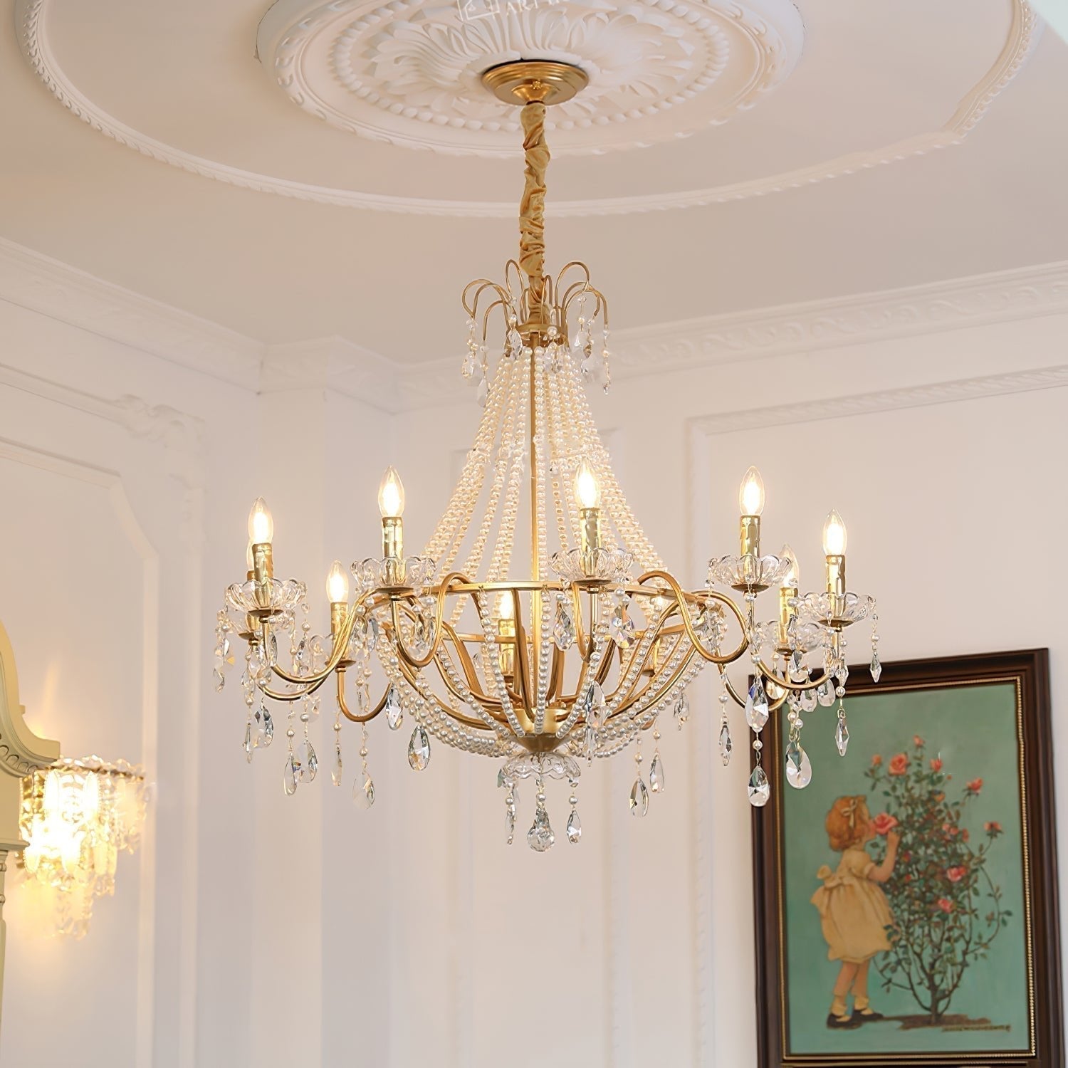 Eurvaros Vintage Kristall-Messing-Kronleuchter-Letslighting