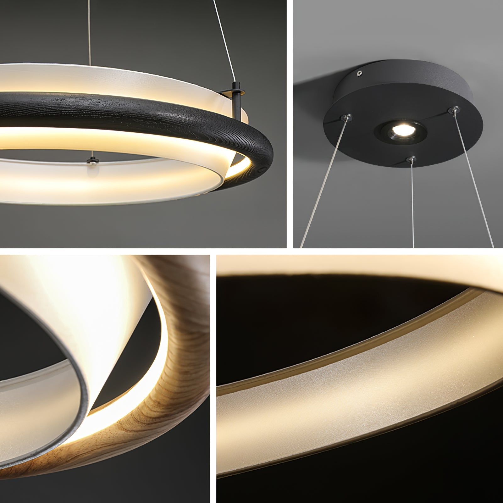 Olvelila Kreisförmige Pendelleuchte aus Holz-Letslighting