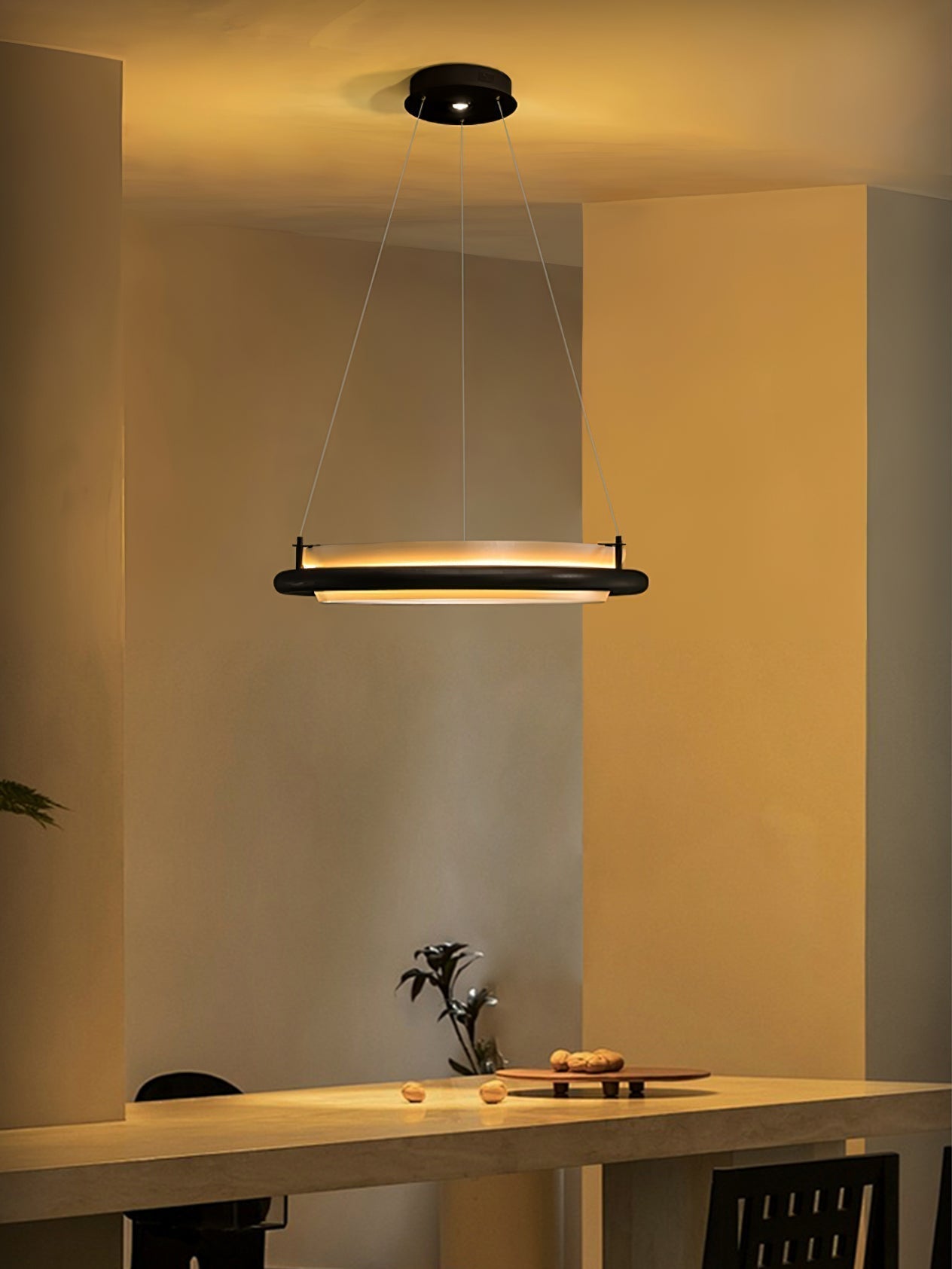 Olvelila Kreisförmige Pendelleuchte aus Holz-Letslighting