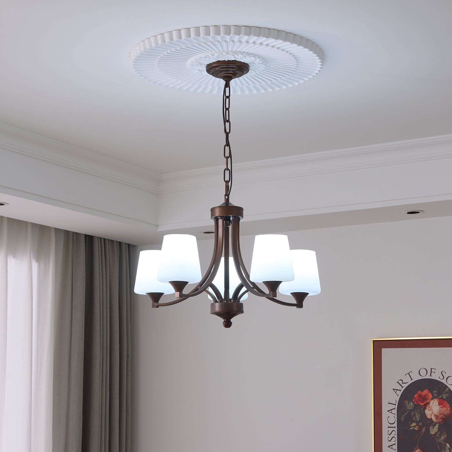 Ardena Eleganz Vintage Klassischer Glas-Kronleuchter-Letslighting
