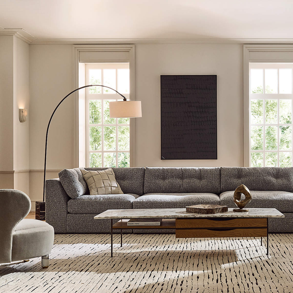 Tinduvys Elegance Ariel Single Marble Fluted Wall Lamp - Letslighting