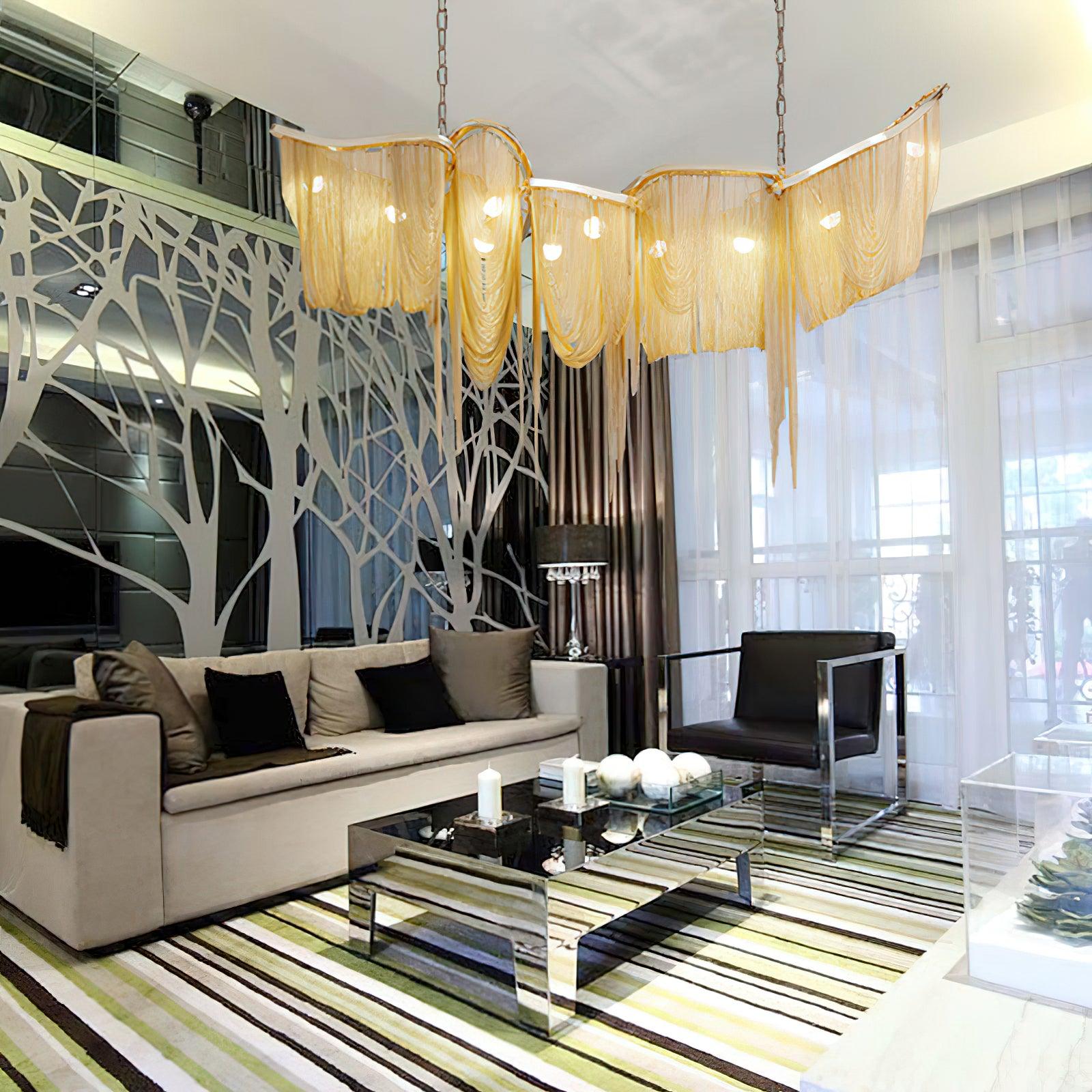 Solara Elegante Kronleuchter Quaste Gold-Letslighting