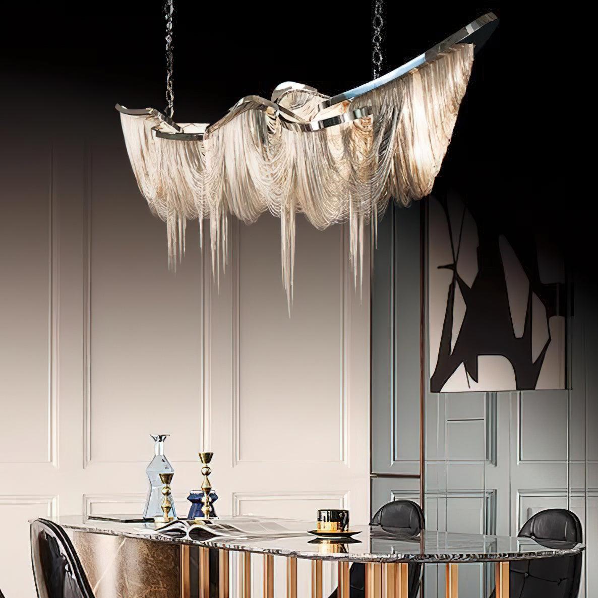 Solara Elegante Kronleuchter Quaste Gold-Letslighting