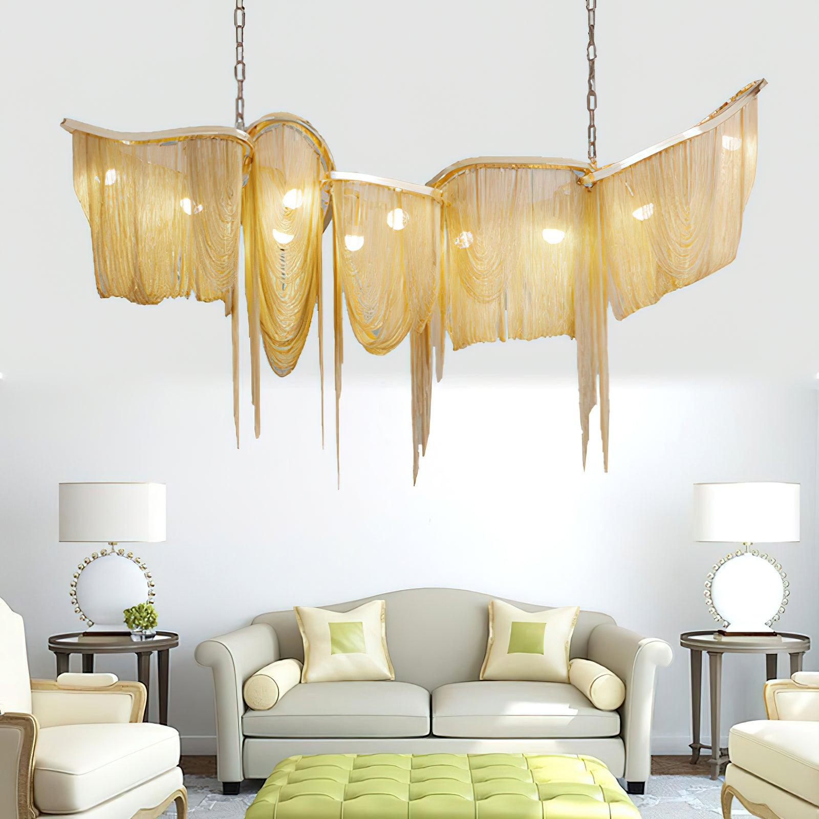 Solara Elegante Kronleuchter Quaste Gold-Letslighting