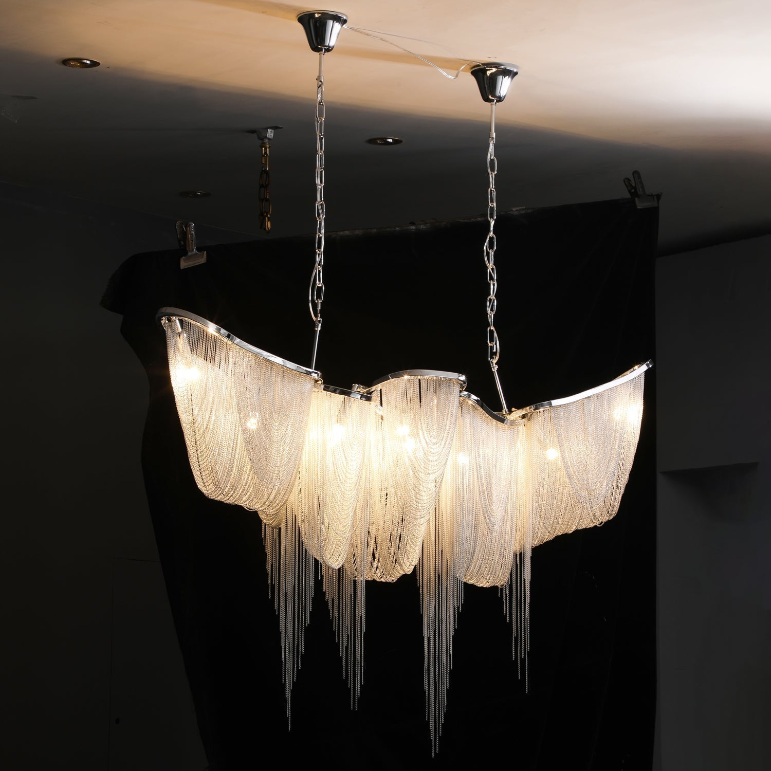 Solara Elegante Kronleuchter Quaste Gold-Letslighting